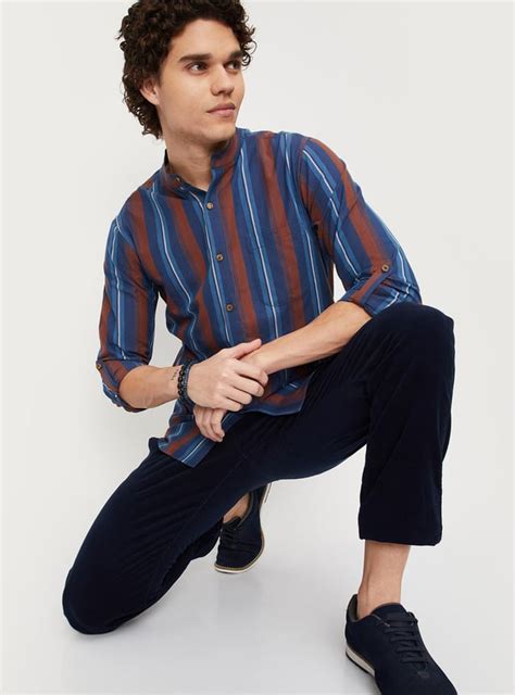 Buy Men Striped Yarn Dyed Short Kurta Online at just Rs. 999.0 ...