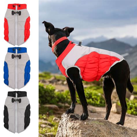 Luxtrada Warm Dog Winter Coat Reflective Zippered Dog Jacket with ...
