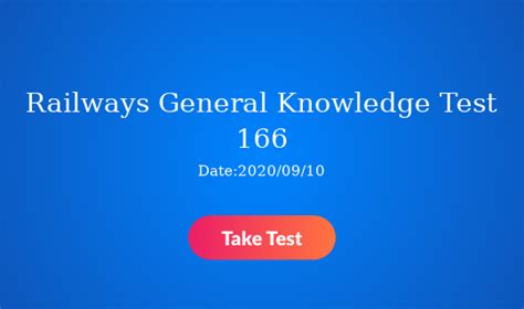 Railways General Knowledge Test 166