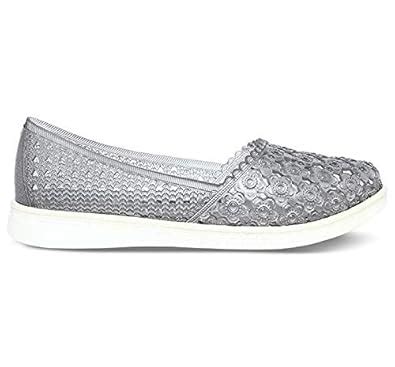 Buy Bata Women's Sandak Hannah Ballerinas Fashion Sandal, 7 UK - Grey ...