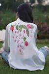 Buy White Modal, Satin Embroidery Collared Hummingbird Handpainted ...