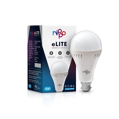 Nippo eLITE Rechargeable Emergency Inverter LED Bulb - 9W (Cool Day ...