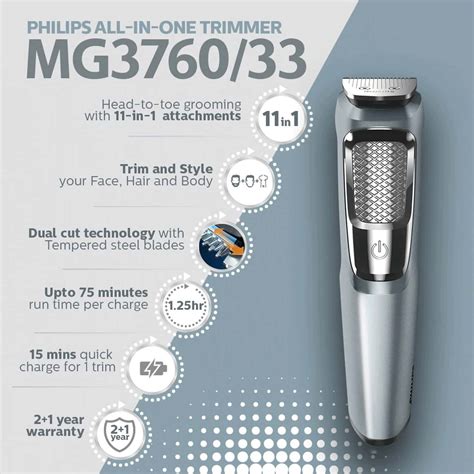 Buy PHILIPS MULTI GROOMING KIT MG3760/33, 11-IN-1, FACE, HEAD AND BODY ...