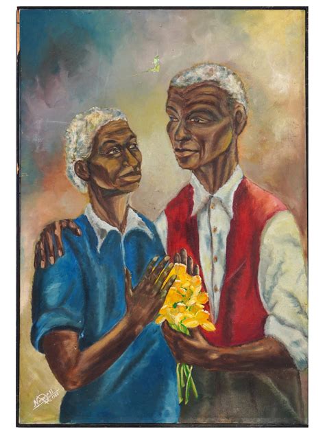 Afro American Portrait Oil Painting Signed By Nowell Auction
