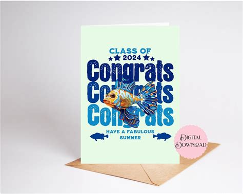 Buy Printable Graduation Card, Class of 2024 Congrats, 5x7 Inch Card ...