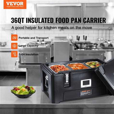 VEVOR Insulated Food Pan Carrier, 36Qt Capacity, Stackable Catering Hot ...