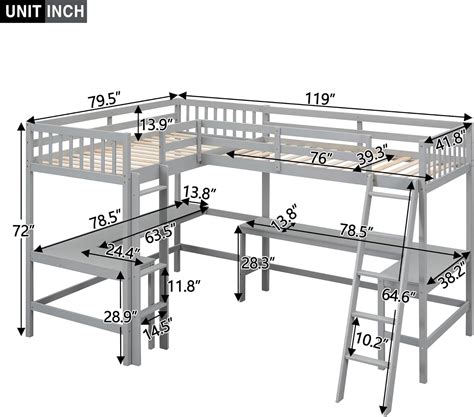 Sedgeria Wood Loft Bed for 2 Person, Double Loft Bed with 2 India | Ubuy