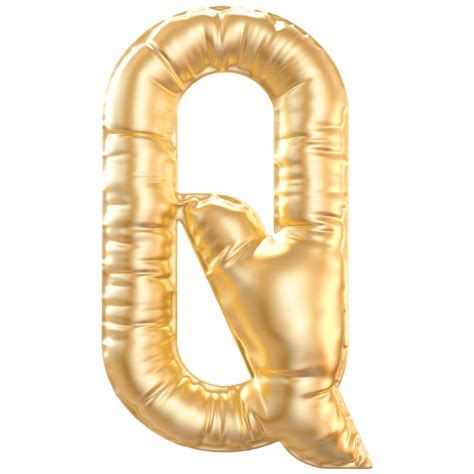 Gold bubble letter Q font 3d render 36305471 PNG