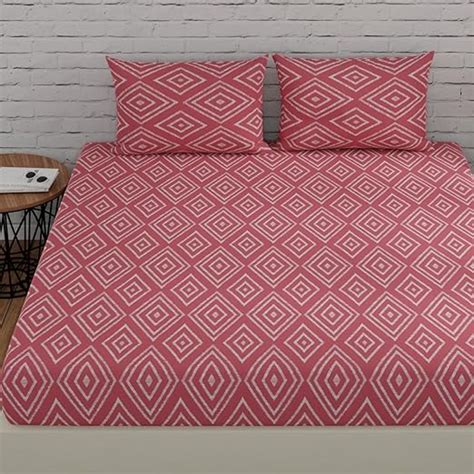 Huesland by Ahmedabad Cotton 144 TC King Size Bedsheet Cotton with 2 ...