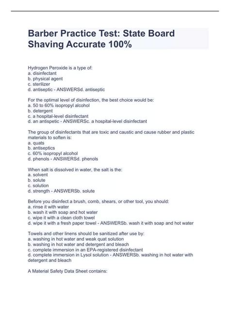 Barber Practice Test: State Board Shaving Accurate 100% - Barber ...