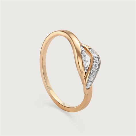 Wavelit Leaves 14 Kt Gold & Diamond Finger Ring