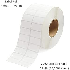 Semana Chromo Barcode Label 50X25 mm,2X1 inch,2UPS,2000 Labels per Roll ...