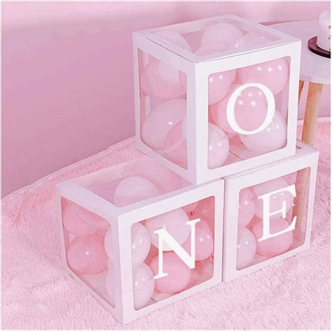 Pop The Party Nylon Decorative Transparent 3Pcs One Letters Balloon ...