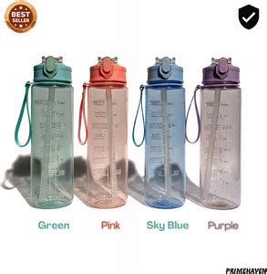 Flipkart.com | PrimeHaven Transparent Motivational Water Bottle- 900 ml ...