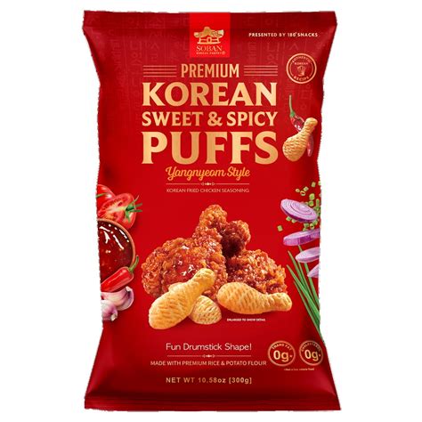 Soban Korean Pantry Premium Korean Sweet & Spicy Puffs, Yangnyeom Style ...