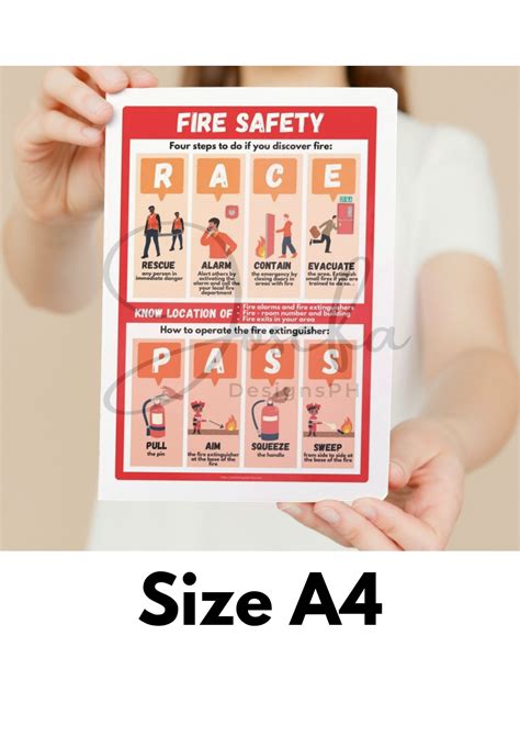 Fire Safety Poster With FREE Printable Race/pass ID Card/badge Design ...