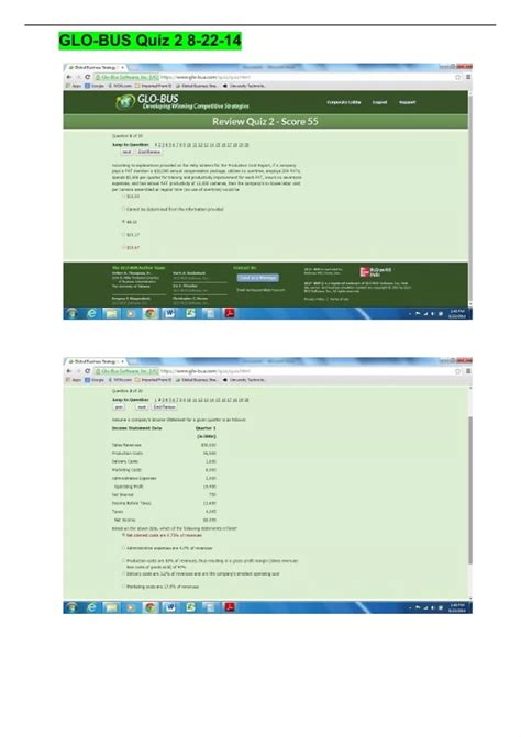 GLO-BUS Quiz 2 8-22-14|Complete Questions with 100% Verified Solutions ...