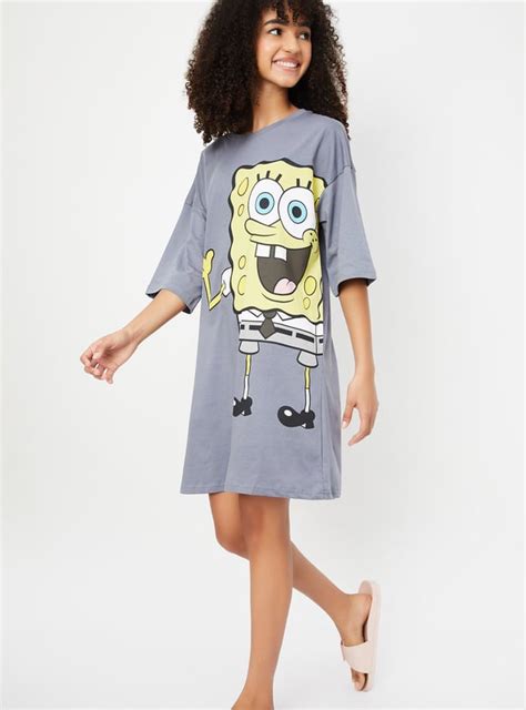Buy Women SpongeBob Print Chemise Online at just Rs. 599.0 ...