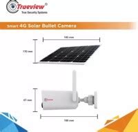 Trueview 4MP Smart CCTV 4G Sim Based Solar Powered Bullet CCTV Camera ...