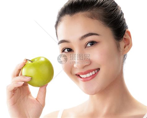 青年女人吃苹果高清图片下载-正版图片501954949-摄图网