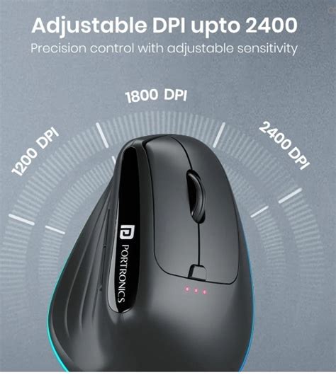 Portronics Toad Ergo 3 - Premium Ergonomic Wireless Mouse