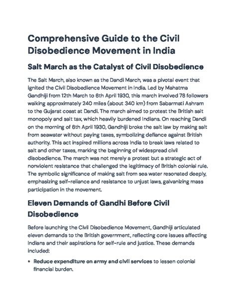 Civil Disobedience Movement in India: The Salt March & Its Impact - Studocu