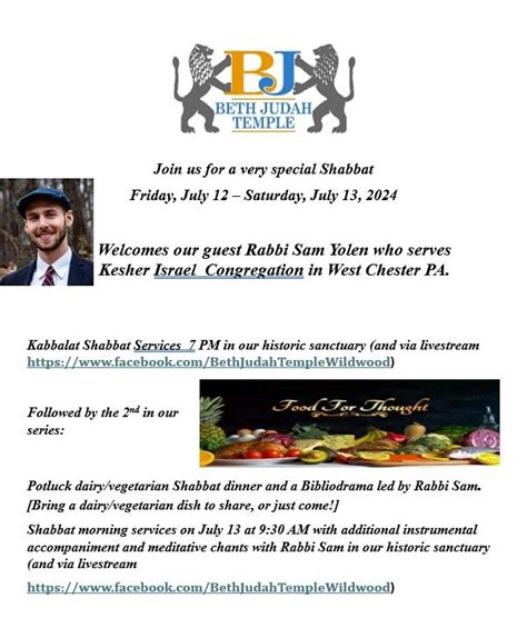 Special Shabbat Services, 3912 Pacific Ave, Wildwood, NJ, United States ...