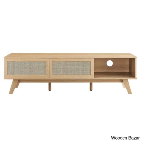 Zinger Rattan Cane Tv unit Media Console Tv Stands With Rattan Doors ...