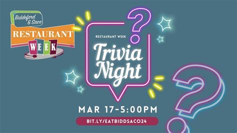 Biddeford & Saco Restaurant Week Trivia Night, Portland Pie Company ...