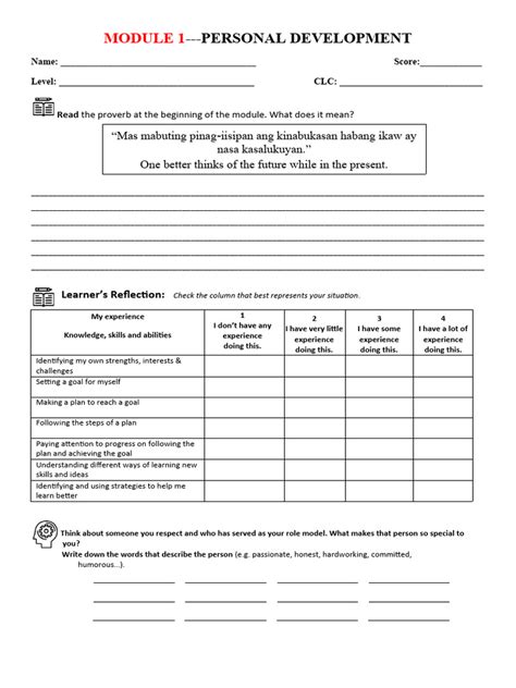 Module 1 Personal Development with Answer 的图像结果