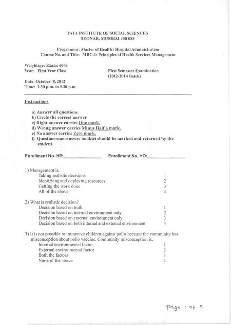 Principles of management - Hospital Administration - Studocu