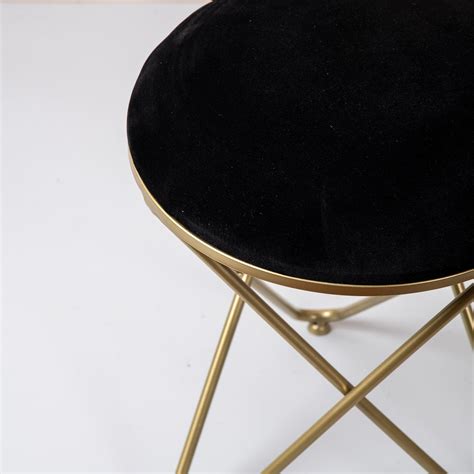 Buy Black Cross Leg Metallic Stool Online in India | Nestroots