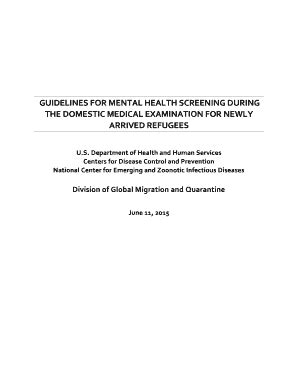 Fillable Online cdc GUIDELINES FOR MENTAL HEALTH SCREENING DURING THE ...