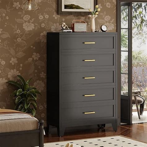 SASYXDC Open top Metal Tall Dressers for Bedroom Chest of Drawers ...