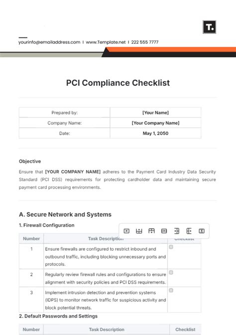 Free Self Inspection Compliance Checklist Template to Edit Online