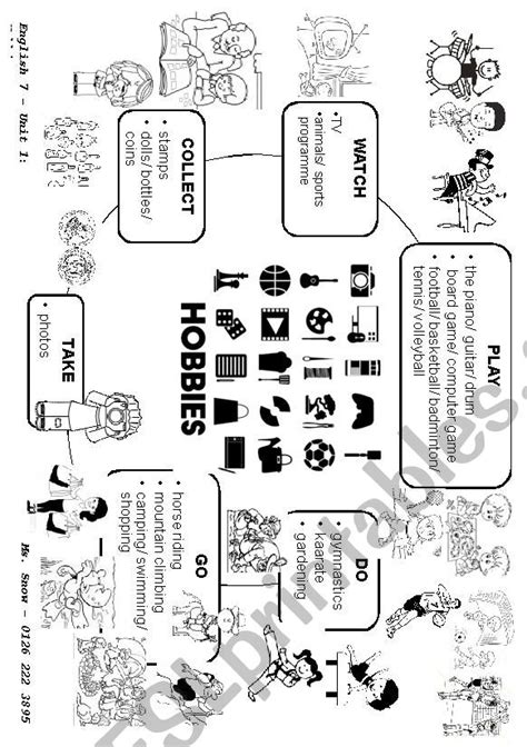 Hobbies Worksheet 的图像结果