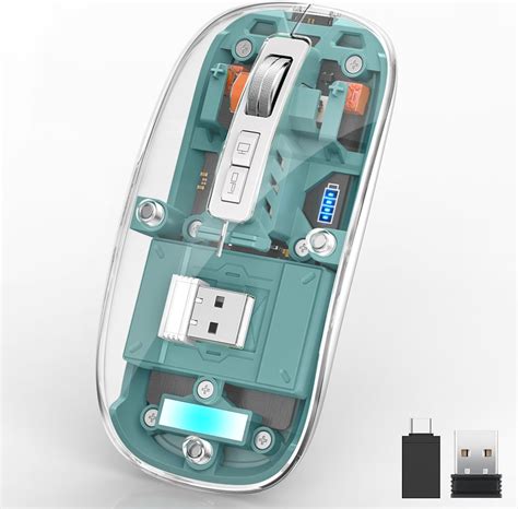 Amazon.com: A.JAZZ Wireless Gaming Mouse with Full Transparent,Tri-Mode ...