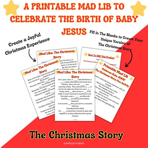 Printable Mad Lib-celebrate Baby Jesus Christmas Story Fun ...