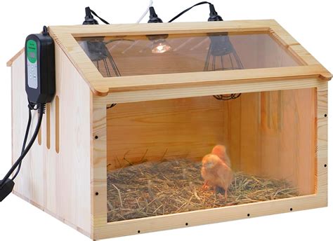 Amazon.com: MUDUOBAN Large Wooden Chicken Brooder Box with Thermostat ...