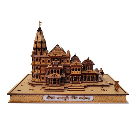 ViaZAID Wooden Hand Carved Temple Shri Ram Mandir Ayodhya 3D Decorative ...