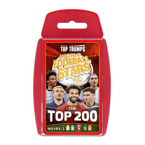 Top Trumps World Of Football Stars Top 200 Pack 4 Card Game | The ...