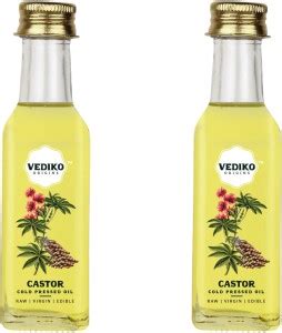 Vediko Origins Raw Cold Pressed Castor Oil (Pack of 2 -100 ml) |100% ...