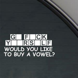 Buy Buy A Vowel Decal Funny Car Truck Window Sticker Online at Lowest ...