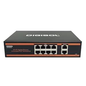 Digisol 8 Port PoE Fast Ethernet Unmanaged Switch with 2 Uplink Ports ...
