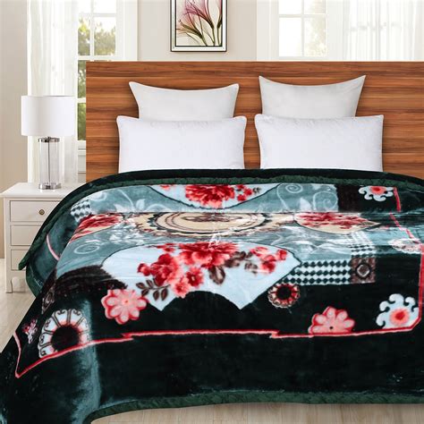 ANDREW WINTER DOUBLE BED DOUBLE LAYERED BLANKET - EMERALD GREEN ...