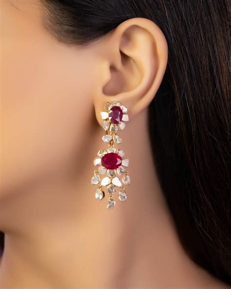 Aashika Polki Long Earrings – Tyaani Jewellery Private Limited