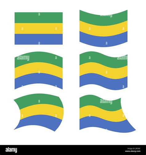 Gabon flag. Set of flags of Gabonese Republic in various forms ...