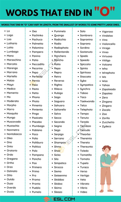 Words that End in O (1000+ English Words) • 7ESL