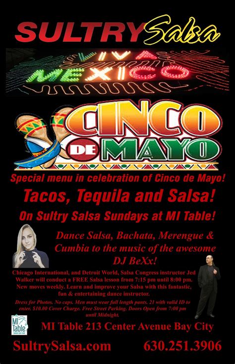 Sultry Salsas Annual Cinco de Mayo Celebration! On Sultry Salsa Sundays ...
