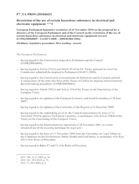 Fillable Online Restriction of the use of certain hazardous substances ...